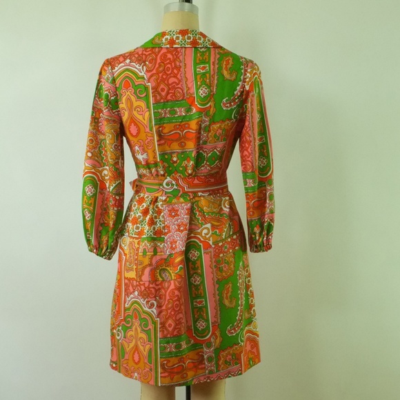 vintage mod 1960s dress | vtg retro 1960s dress - Picture 6 of 16